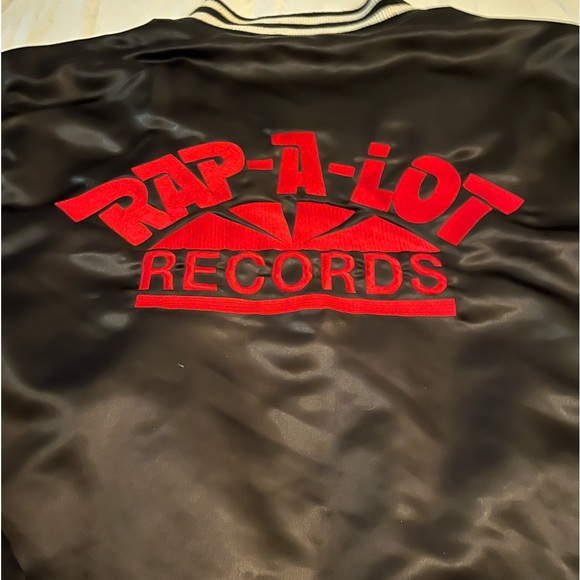 Supreme Rap-A-Lot Records Black Satin, Black & White Cuffs, Red Lettering Large - Picture 2 of 6